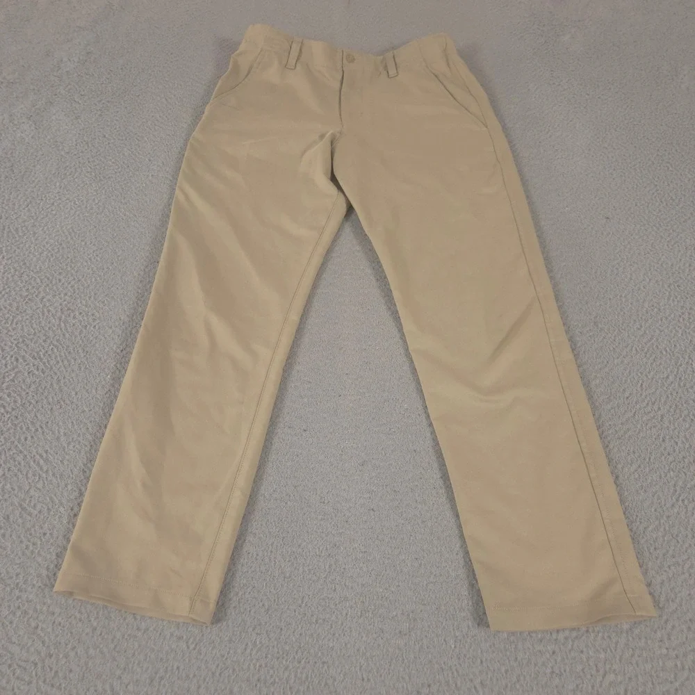 Under Armour Pants Boys Large Khaki Straight Leg Matchplay Performance Chinos